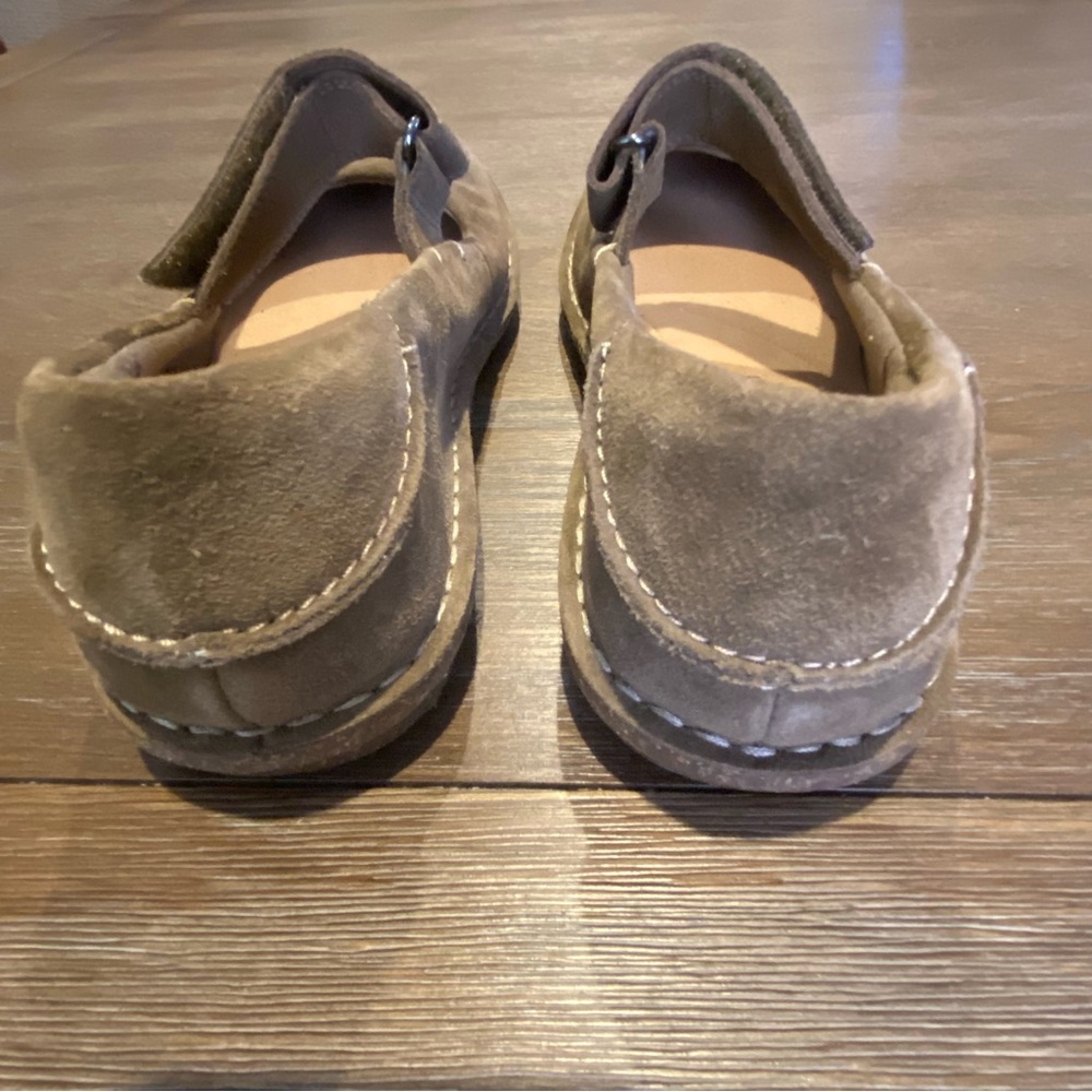 Clarks Taupe Suede Mary Jane Flats - Picture 3 of 16